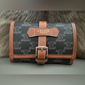 Jewelry Pouch in Canvas and Faux Leather Trim